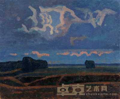 维克多·伊凡诺夫 1979年作 风景系列－天空与大地 50×60cm